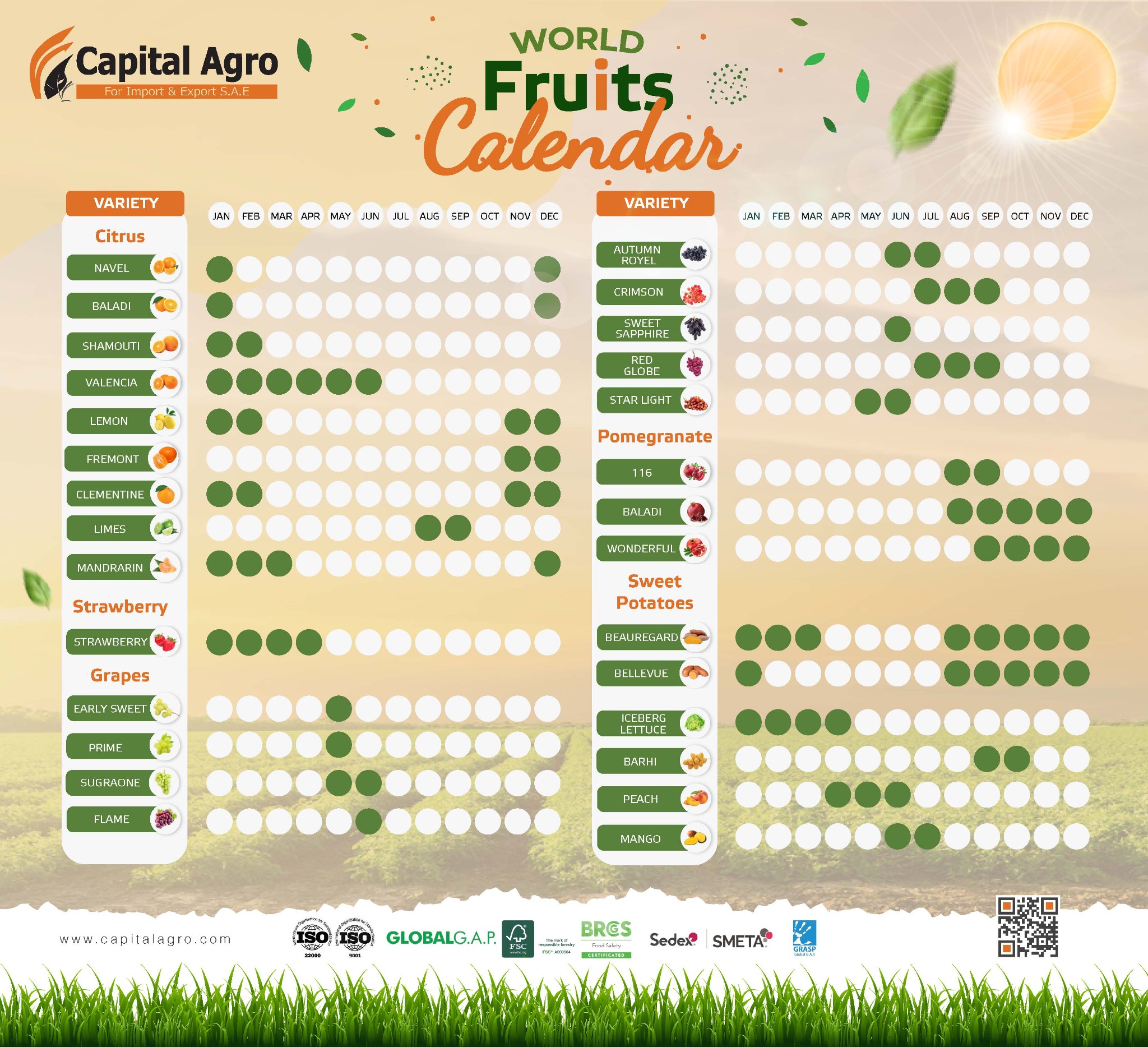 Capital Agro World Fruits Calendar