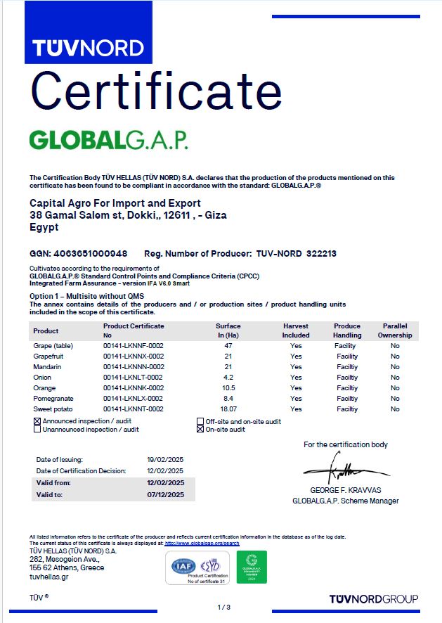 GLOBALG.A.P. certificate