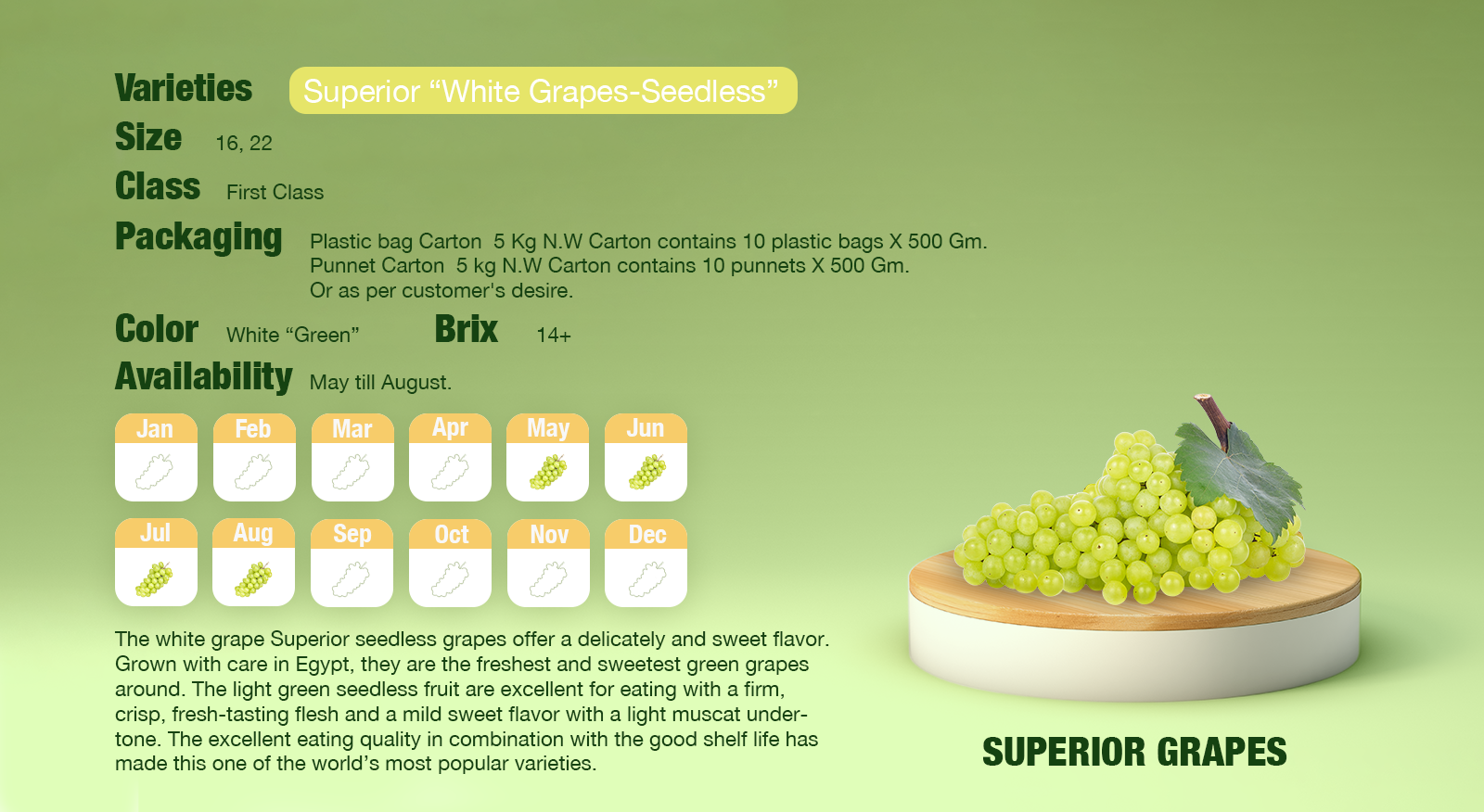Superior Grapes Calendar