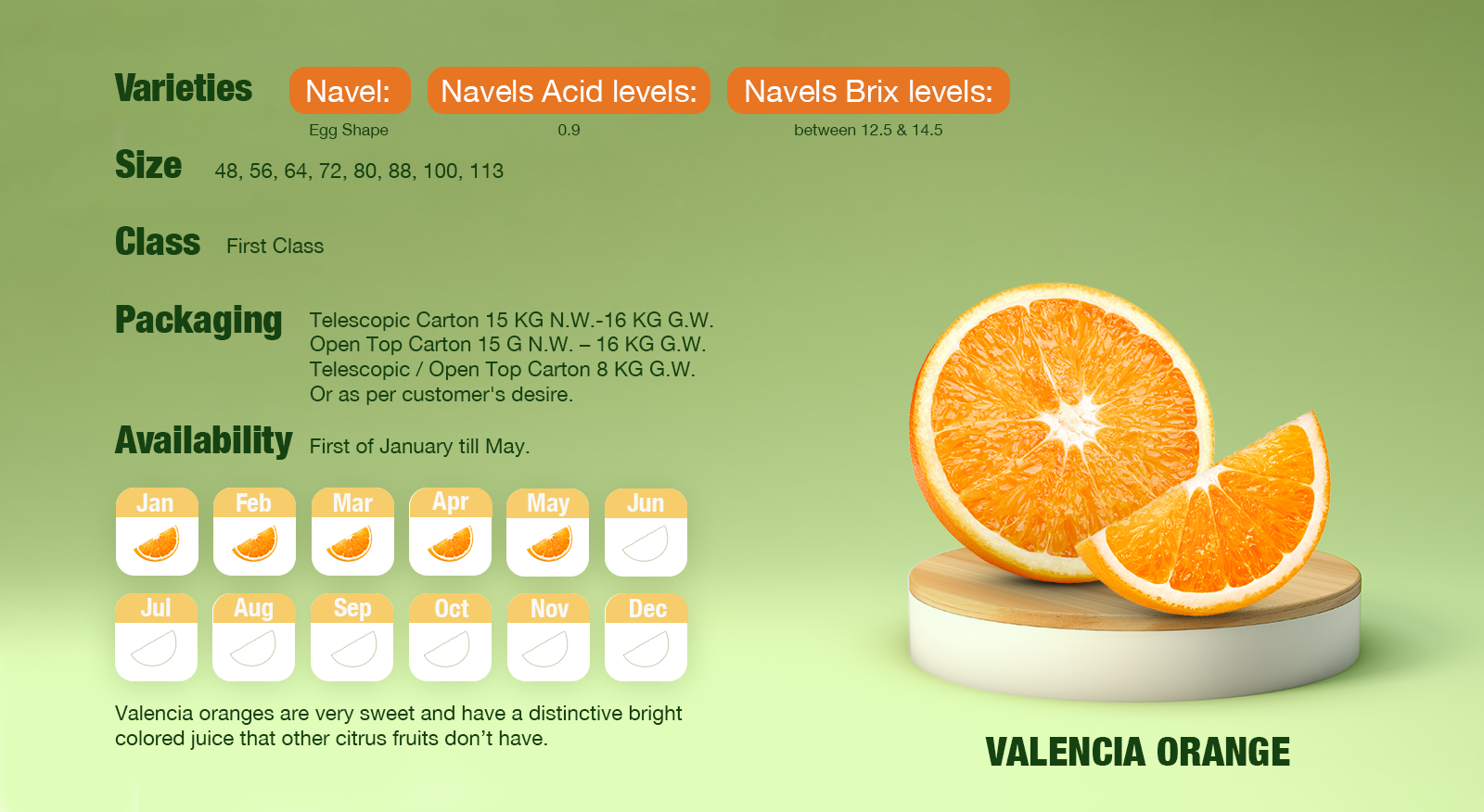 Valencia Orange Calendar